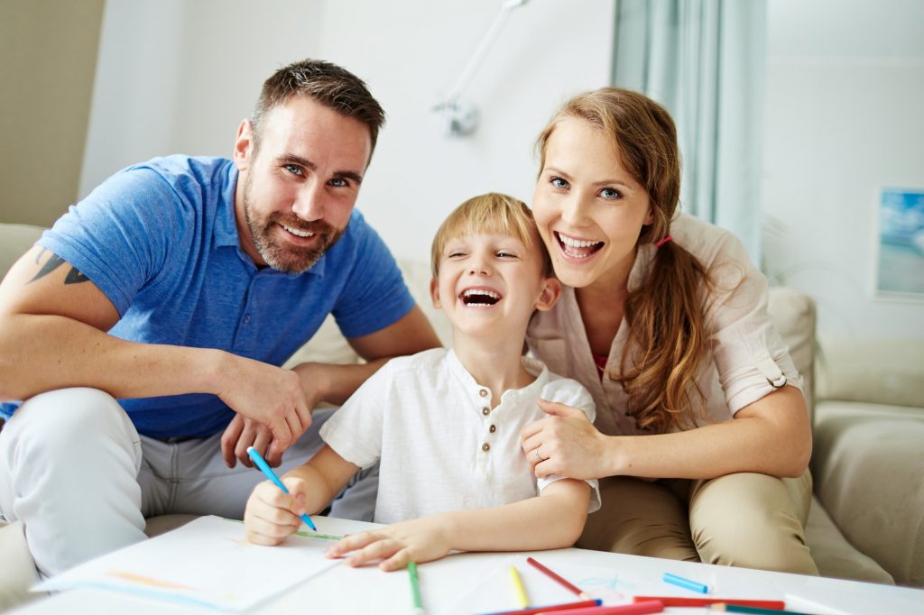 Happy family at home